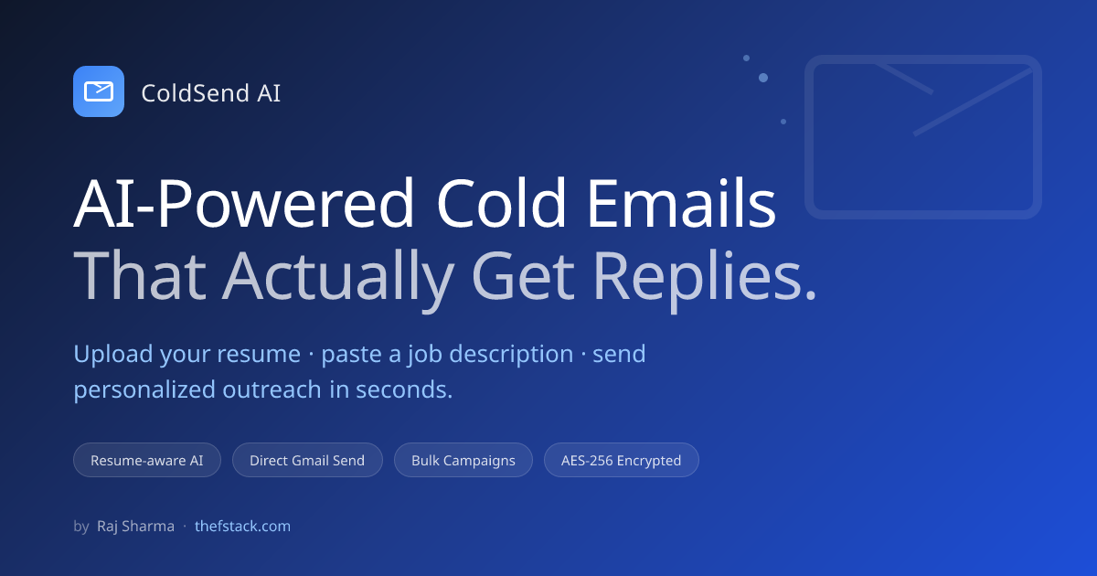 ColdSend AI — AI-Powered Cold Email Generator for Job Seekers
